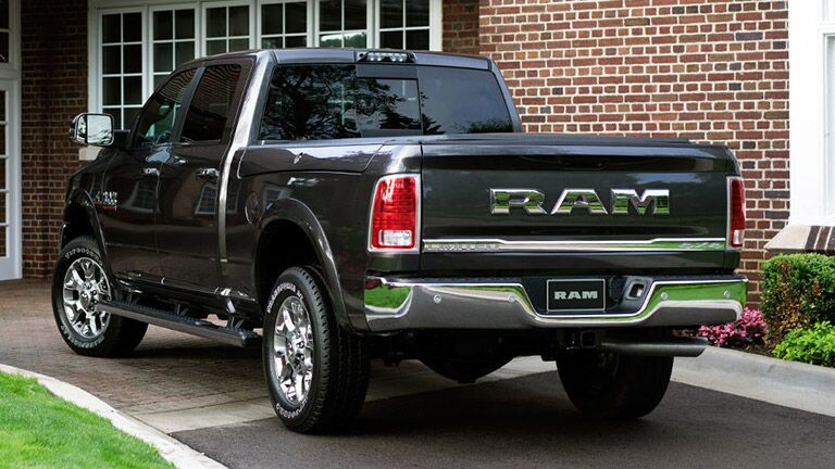 black 2016 Ram 2500 from the rear