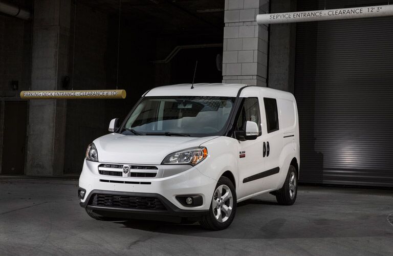 white 2016 Ram ProMaster City parked before a parking department