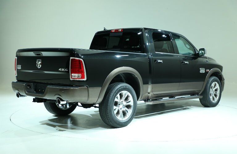 side view of the new 2017 Ram 1500 Laramie Longhorn with Walnut brown trim