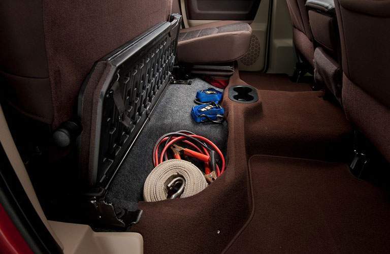 rear seat storage in the 2018 Ram 2500