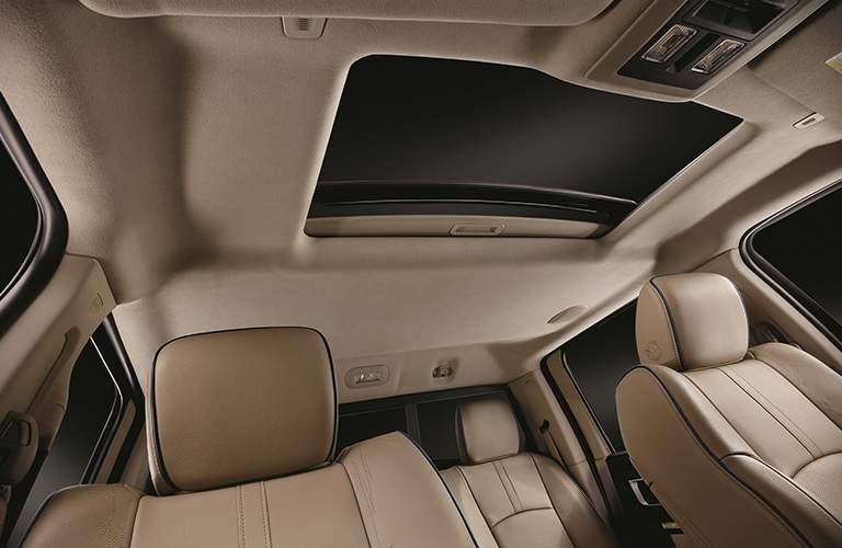view of the skylight and interior roof of the 2018 Ram Limited Tungsten Edition