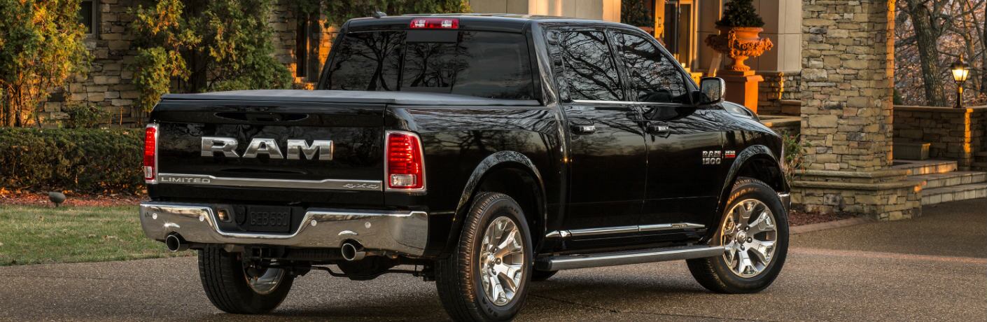 rear view of a black 2018 Ram 1500 Limited