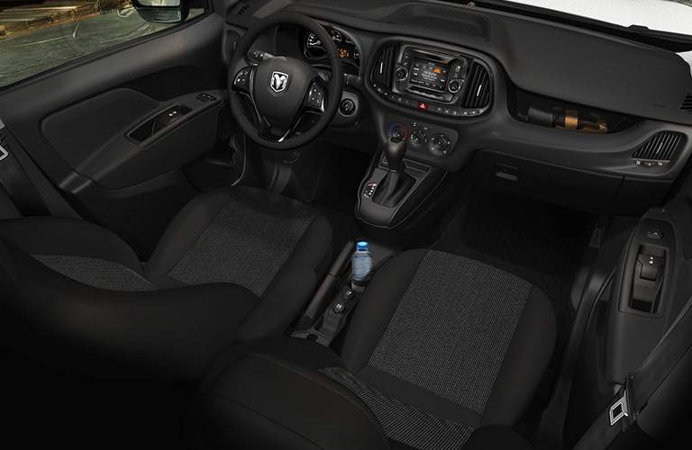 2018 Ram ProMaster City front seats and dashboard, overhead view