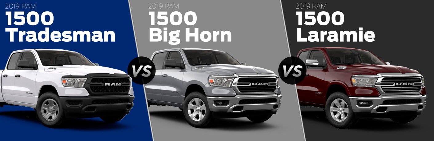 2019 Ram 1500 Tradesman vs Big Horn vs Laramie comparison image