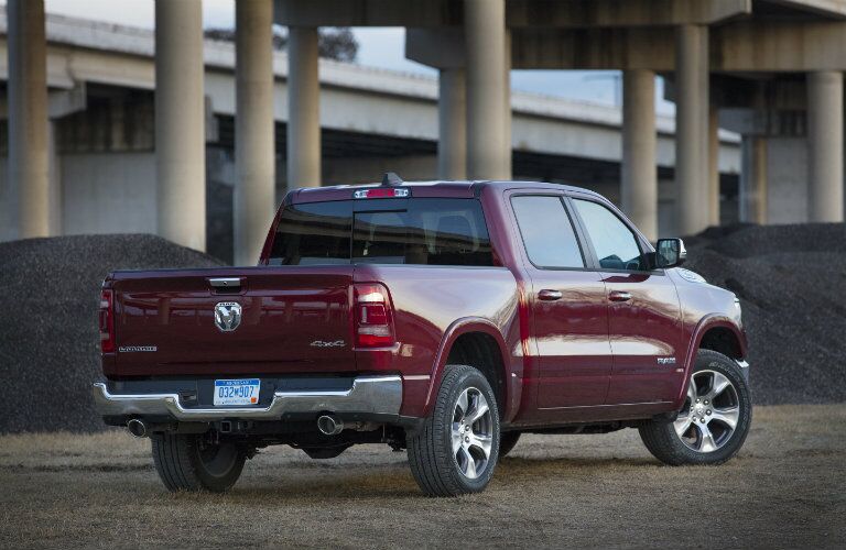 rear view of a red 2019 Ram 1500 Laramie