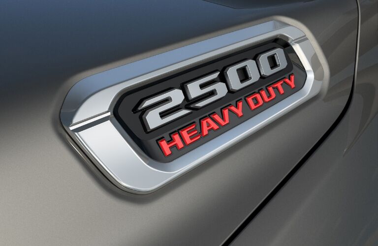 Closeup of Ram 2500 Heavy Duty badging