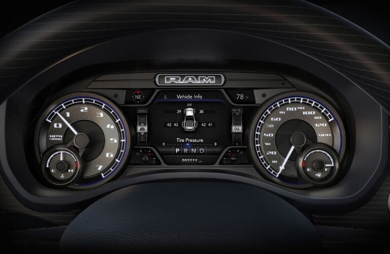 Vehicle information gauges in 2019 Ram 2500