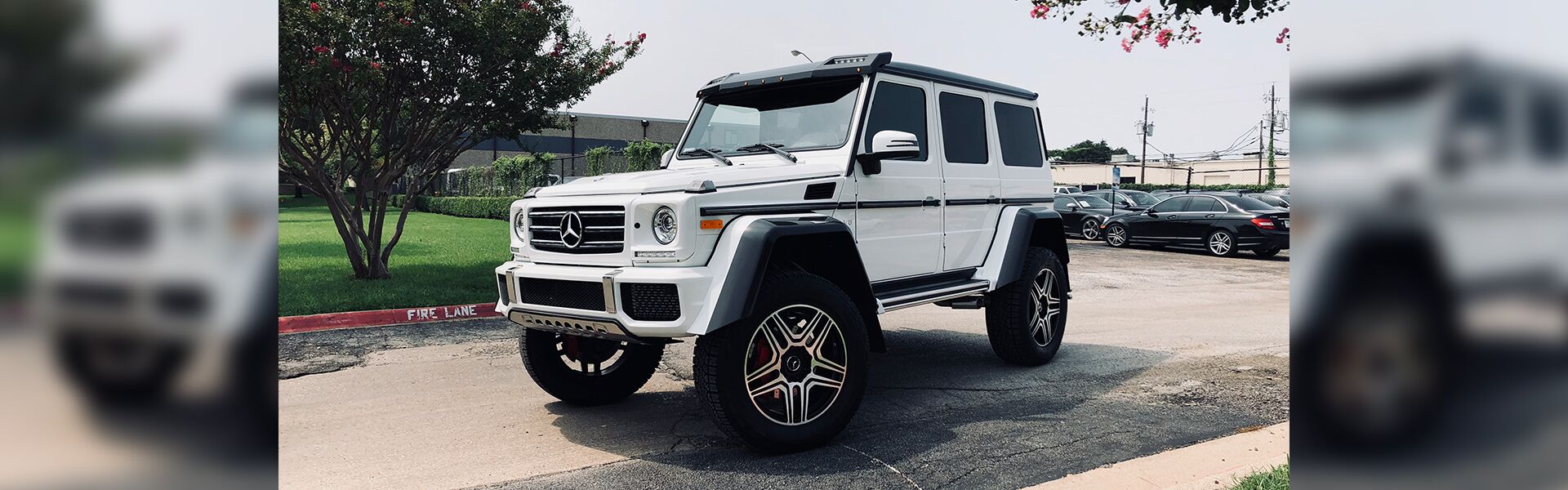 White G Wagon outside White G Wagon outside
