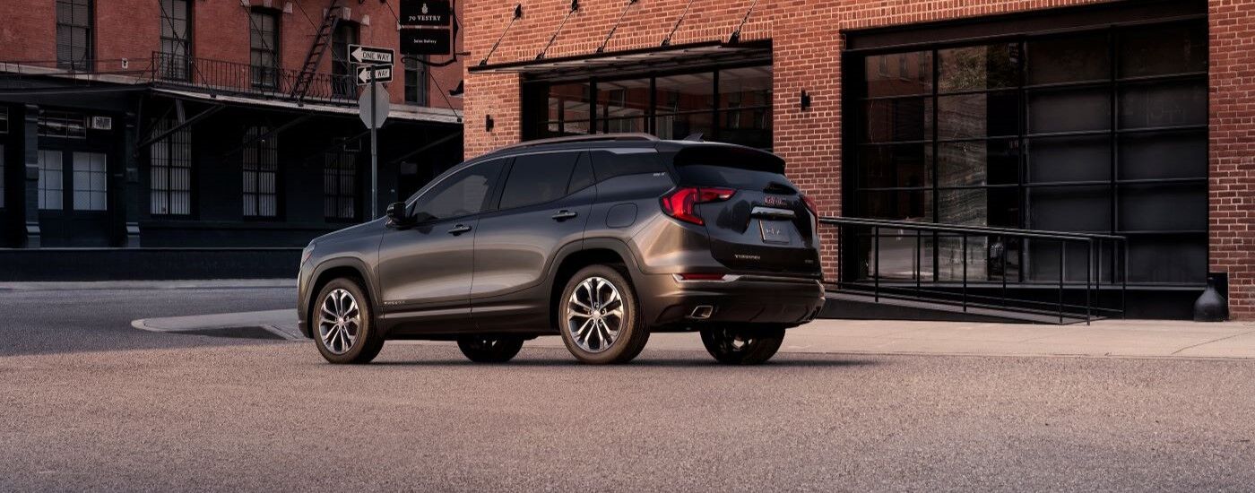 Black 2018 GMC Terrain parked in a city