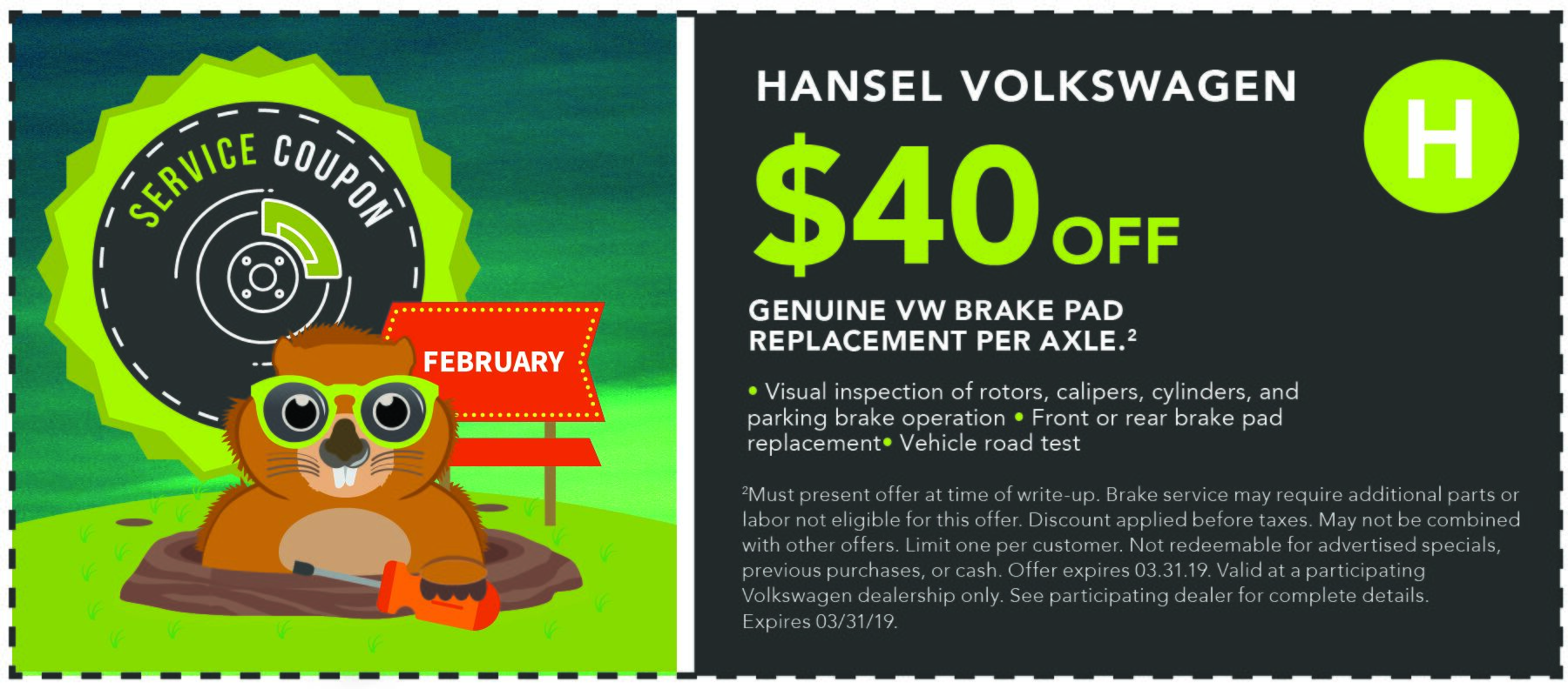 VW Service Ban Brake Pad Web Wide VW Service Ban Brake Pad Web Wide
