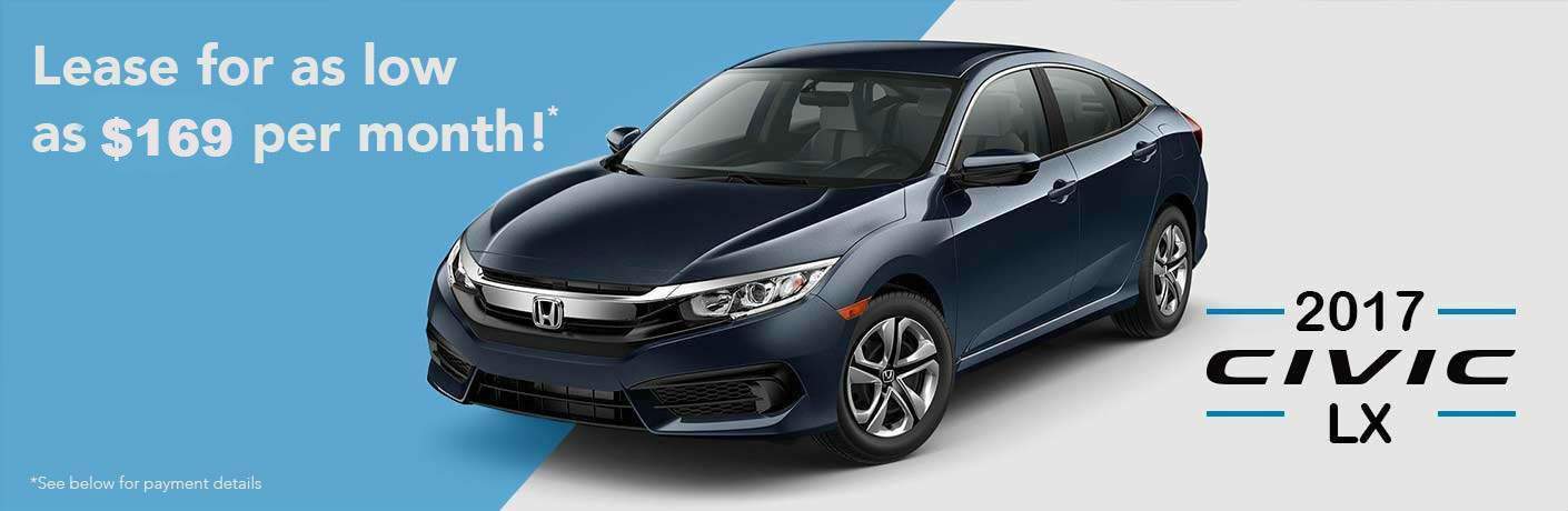 2017 Honda Civic $169 lease offer, see page for details