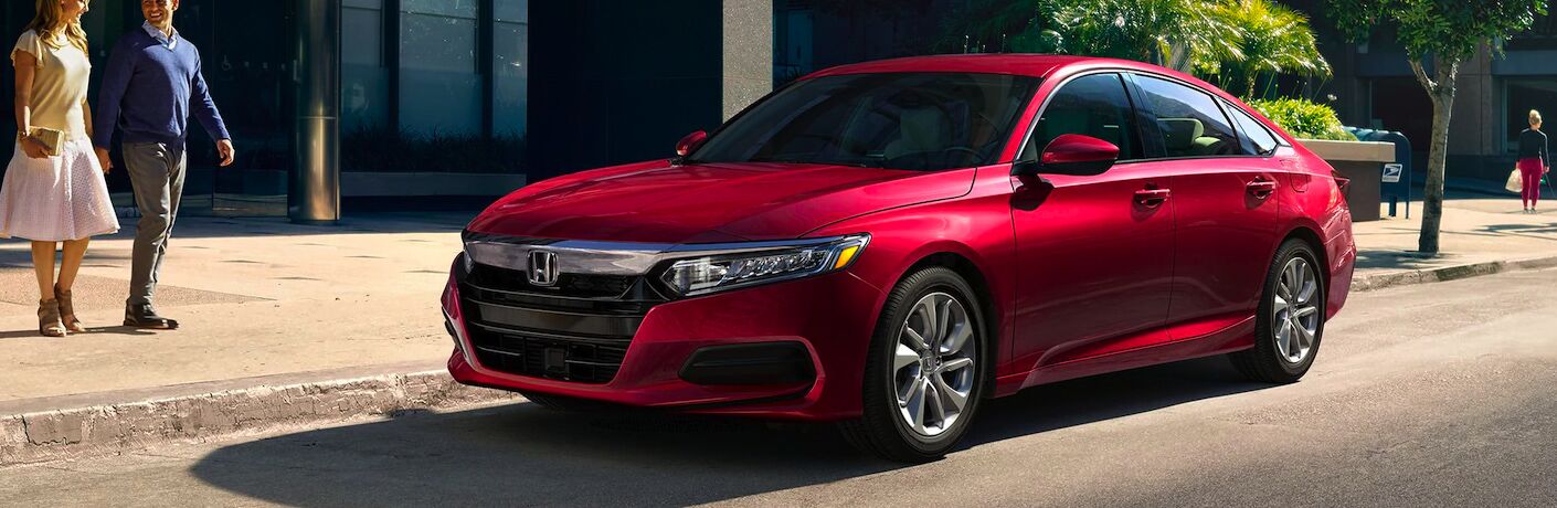 2020 Honda Accord LX in red parked on the street