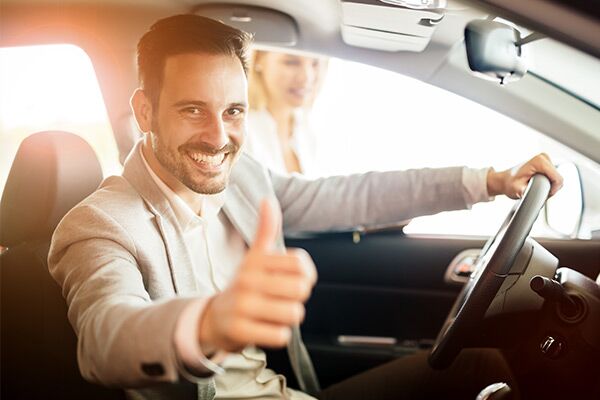 Happy customer just bought a car Happy customer just bought a car