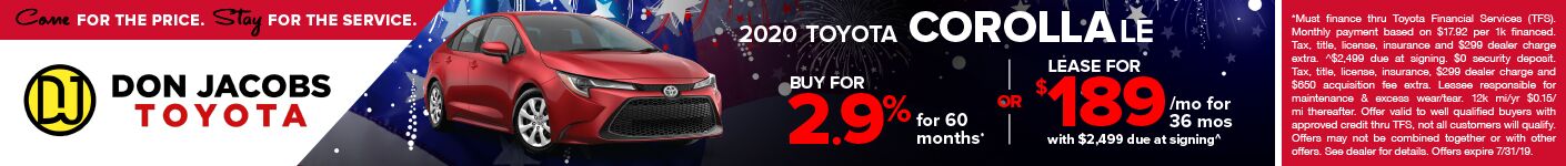 4th of July Corolla SRP Banner 4th of July Corolla SRP Banner
