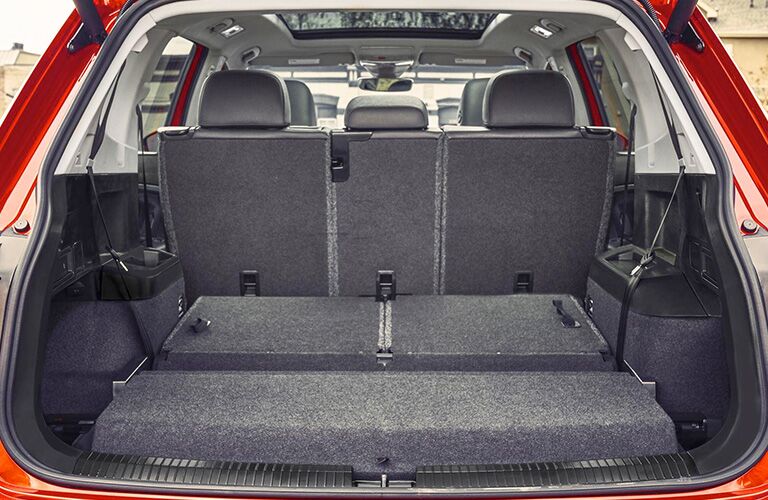View of the 2019 Volkswagen Tiguan from the open trunk