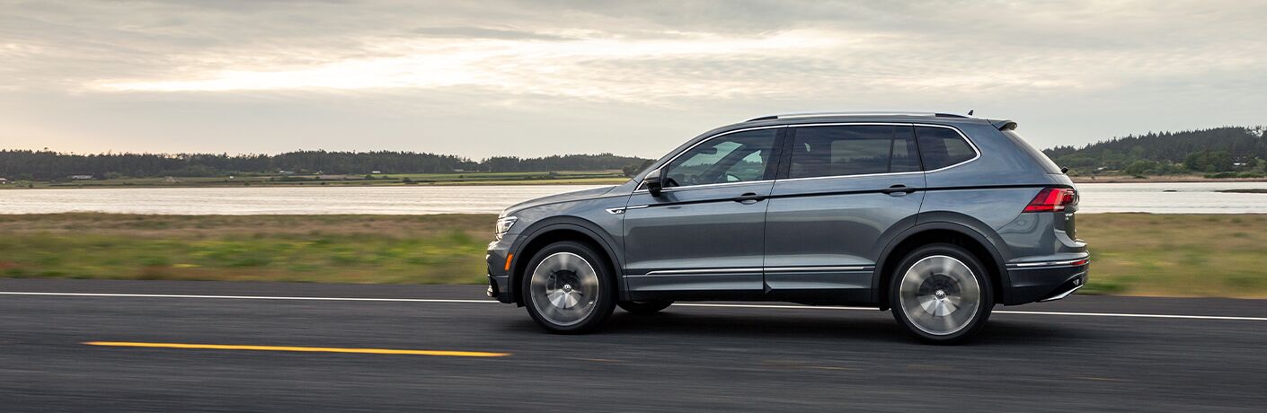 2020 Tiguan driving next to water