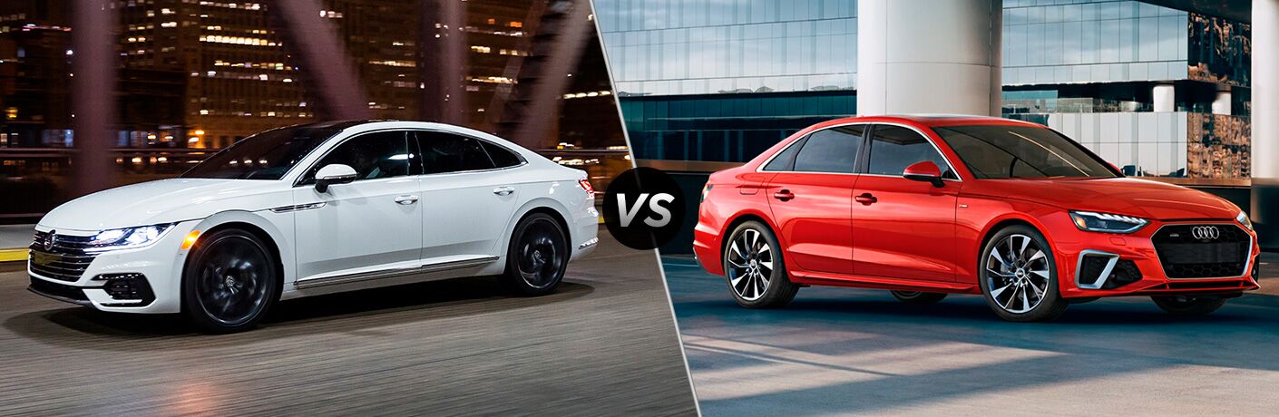 2020 Volkswagen Arteon next to a 2020 Audi A4