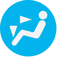 Blue dot with passenger icon