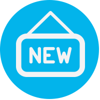 Blue dot with "new" icon