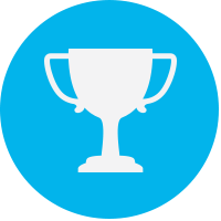 Light blue trophy icon