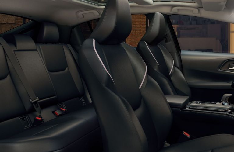 An image of the Black Leather Trim of the 2023 Toyota Prius