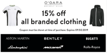 15% OFF ALL BRANDED CLOTHING 15% OFF ALL BRANDED CLOTHING