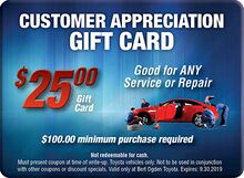 $25 Customer Appreciation Gift Card $25 Customer Appreciation Gift Card