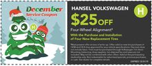 $25 Off Four-Wheel Alignment $25 Off Four-Wheel Alignment