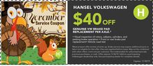 $40 OFF Genuine VW Brake Pad Replacement PER Axel $40 OFF Genuine VW Brake Pad Replacement PER Axel