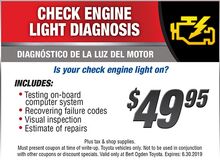$49.95 Check Engine Light Diagnosis $49.95 Check Engine Light Diagnosis