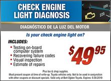 $49.95 Check Engine Light Diagnosis $49.95 Check Engine Light Diagnosis