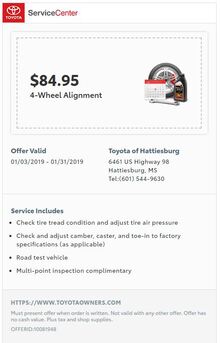 $84.95 4-Wheel Alignment $84.95 4-Wheel Alignment