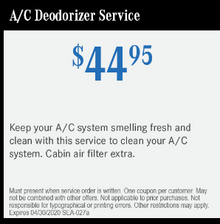 A/C Deodorizer Service A/C Deodorizer Service