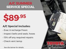 A/C Summer Service Special A/C Summer Service Special