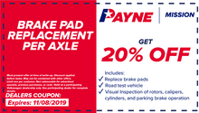 Brake Pad Replacement Per Axle Brake Pad Replacement Per Axle