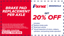 Brake Pad Replacement Per Axle Brake Pad Replacement Per Axle
