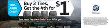 Buy 3 Tires, get 1 for $1 Buy 3 Tires, get 1 for $1