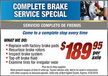 Complete Brake Service Special $189.95 Complete Brake Service Special $189.95
