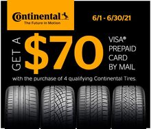 Continental Tires - Get a $70 Visa Prepaid Card Continental Tires - Get a $70 Visa Prepaid Card