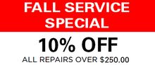 Fall Service Special Fall Service Special