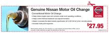 Genuine Nissan Motor Oil Change Genuine Nissan Motor Oil Change