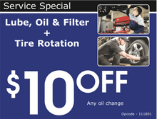 LUBE, OIL & FILTER + TIRE ROTATION LUBE, OIL & FILTER + TIRE ROTATION