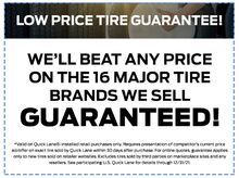 Low Price Tire Guarantee! Low Price Tire Guarantee!
