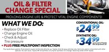 Oil & Filter Change Special Oil & Filter Change Special