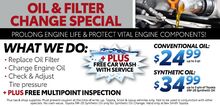 Oil & Filter Change Special Oil & Filter Change Special
