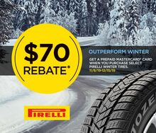 Pirelli Tires- Receive a $70 Prepaid MasterCard Rebate Pirelli Tires- Receive a $70 Prepaid MasterCard Rebate