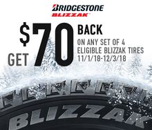 Receive $70 Visa Prepaid Card w/ Bridgestone Tires Receive $70 Visa Prepaid Card w/ Bridgestone Tires