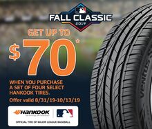 Receive up to $70 from Hankook with Online Rebate Receive up to $70 from Hankook with Online Rebate
