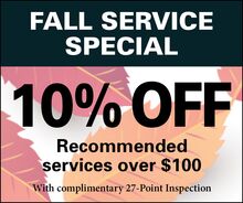 Save 10% - Fall Service Special Save 10% - Fall Service Special