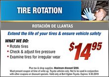 TIRE ROTATION $14.95 TIRE ROTATION $14.95